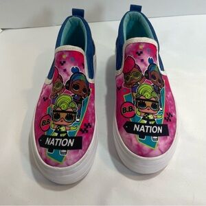 LOL Surprise Kids Slip-On Shoes. Youth size 3. Low top tennis shoes. Pre-owned.
